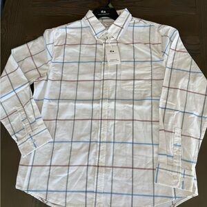 New White flannel Plaid Men's Shirt by FA